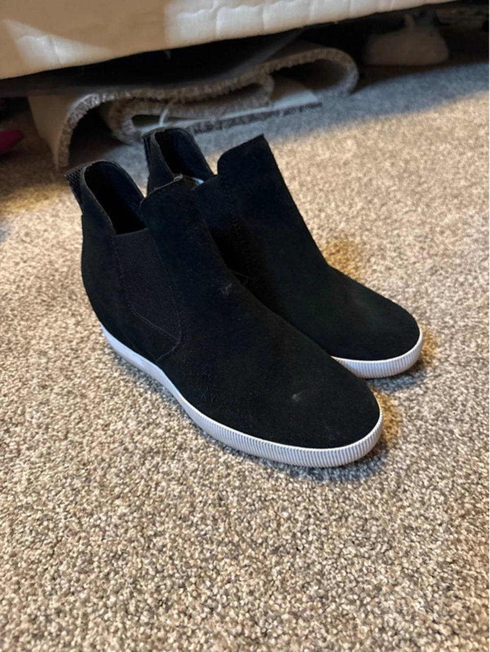 Sorel Black Suede Wedges